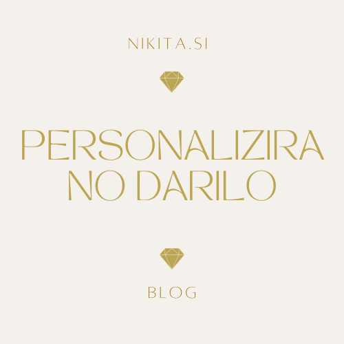 Personalizirano darilo za ženo - eleganten nakit NIKITA z gravuro in posvetilom za partnerko