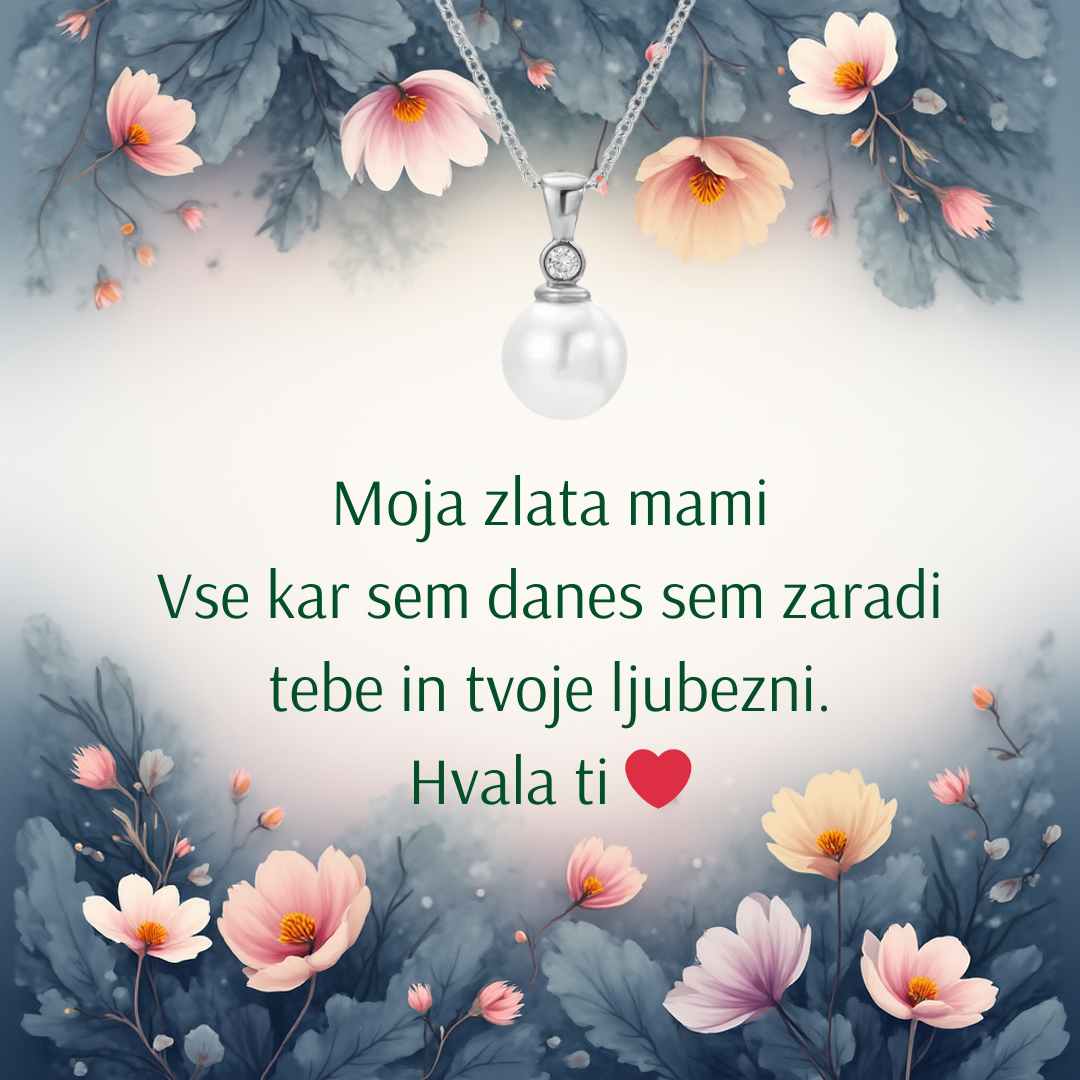 100. Darilo za mamico (dostava 2-3 dni) - verižica srce s personaliziranim posvetilom za mamico