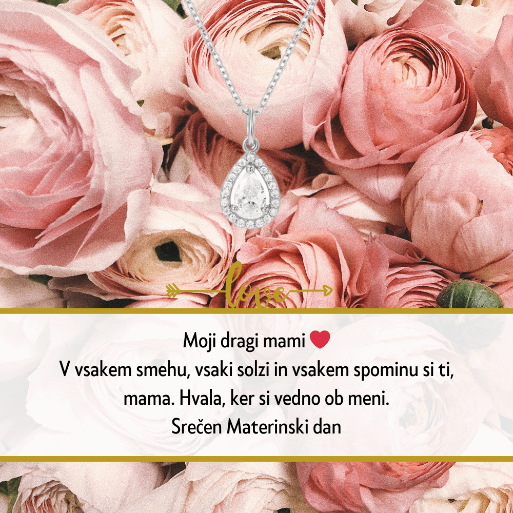 Personalizirani obesek za materinski dan, ki nosi edinstveno sporočilo ljubezni - popolno darilo, ki se dotakne srca