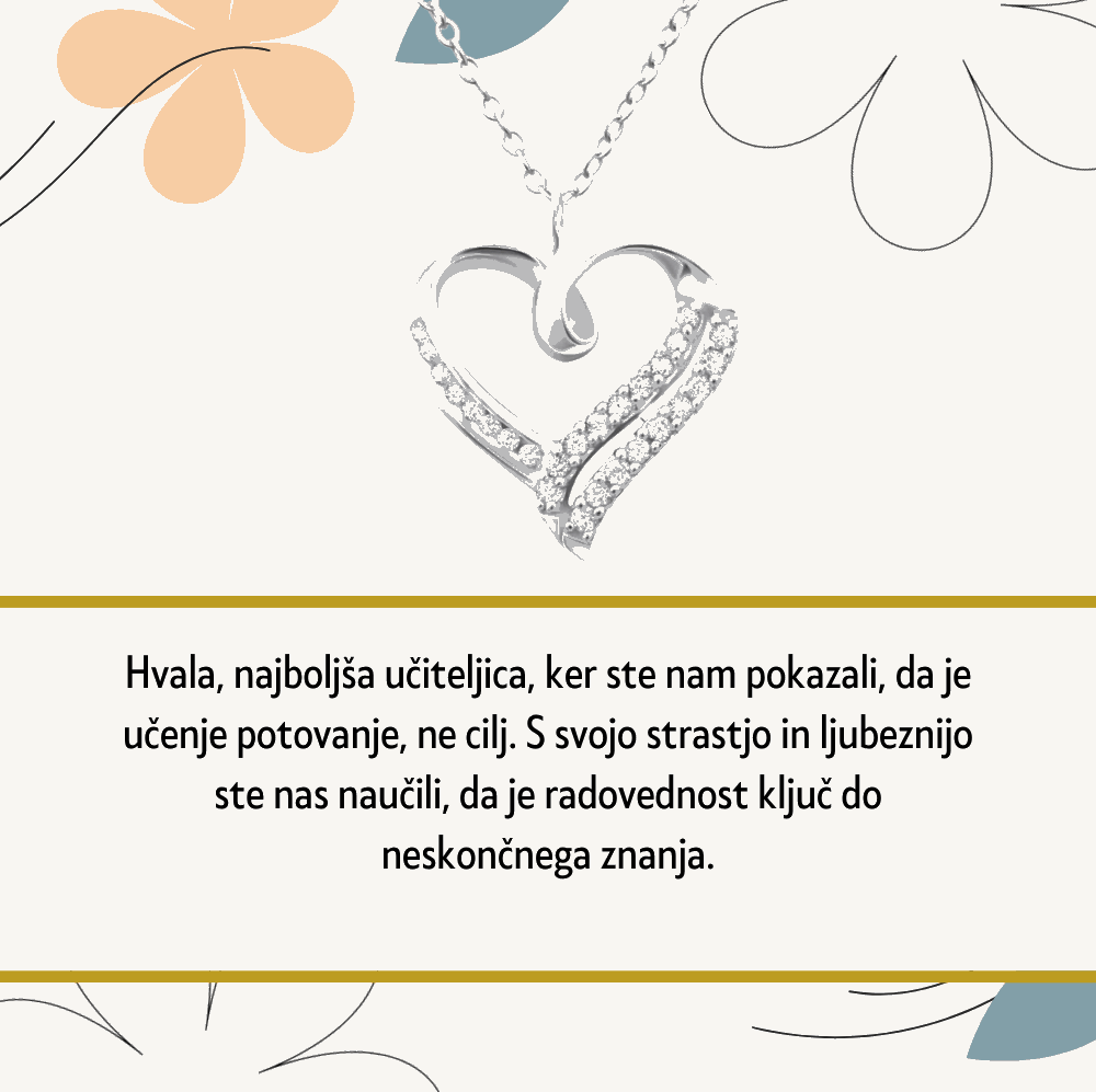 Najlepše personalizirano darilo za žensko, personalizirano darilo ob zaključku leta, darilo verižica s posverilom