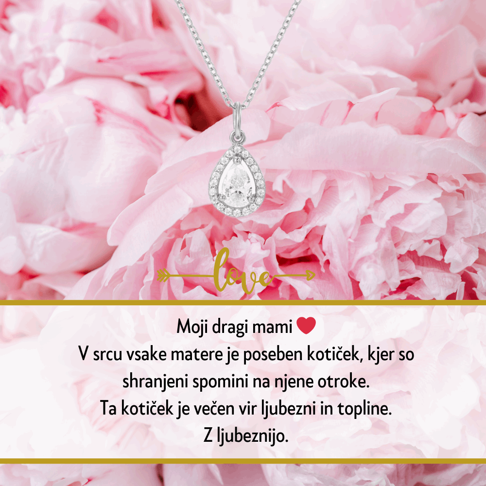 Svoji mamici za materinski dan podarite to lepo srebrno verižico s perosnlaiziranim posvetilom oz lepo mislijo, ki jo bo ganilo do srca. Najlepše misli in verzi za materinski dan so zagotovo najboljša kombinacija darila, ki ga nikoli na bo pozabila. Materinski dan unikatno darilo za mami. Najepše darilo za materinski d