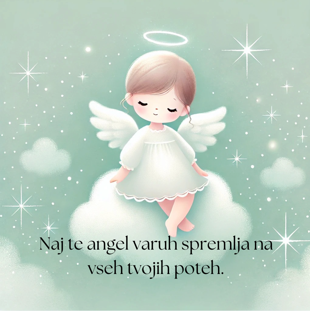 Darilo za krst ali birmo – verižica metuljček in skodelica z angelčkom