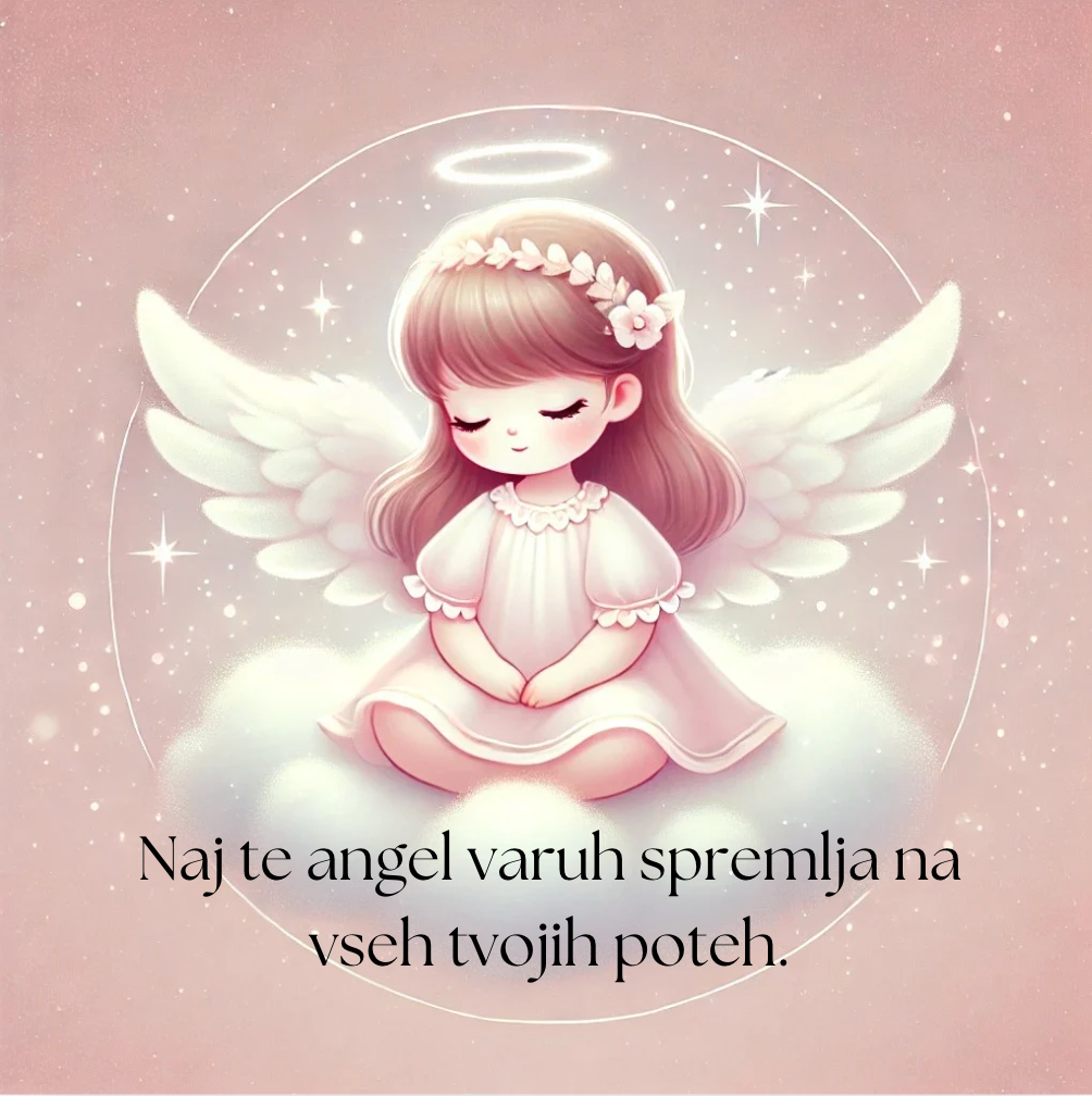 Darilo za krst ali birmo – verižica metuljček in skodelica z angelčkom