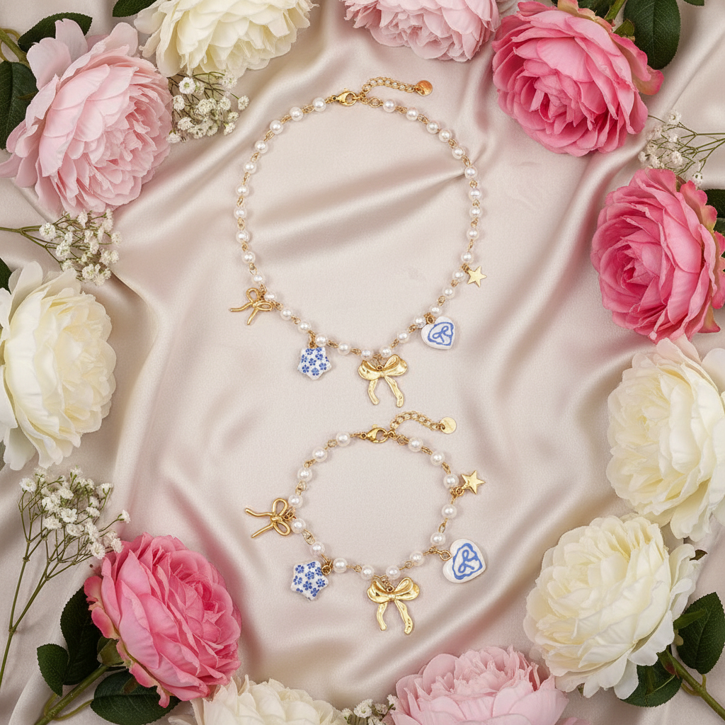 Premium flat lay z rožami
