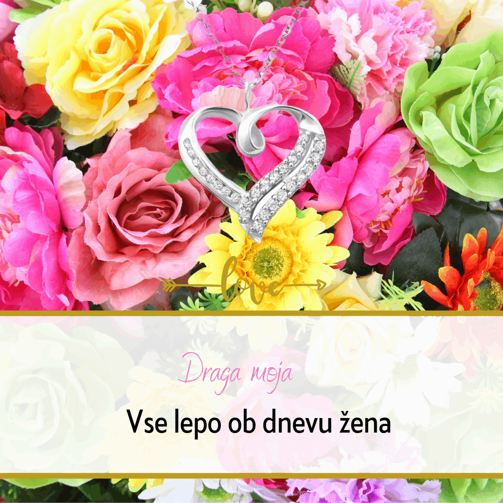 Darilo za dan žena, lepa srebrna verižica z unikatnim posvetilom. Popolno darilo za dan žena in valentinovo.