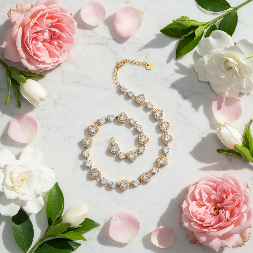 Lifestyle flat lay z rožami