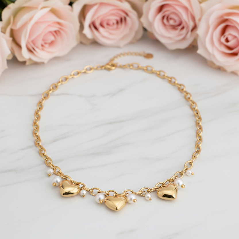 Ogrlica na marmorju z rožami za darilo s posvetilom