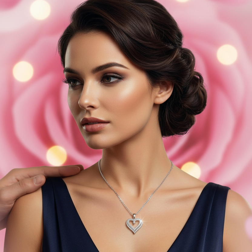 Srebrna verižica s kristali - detajl