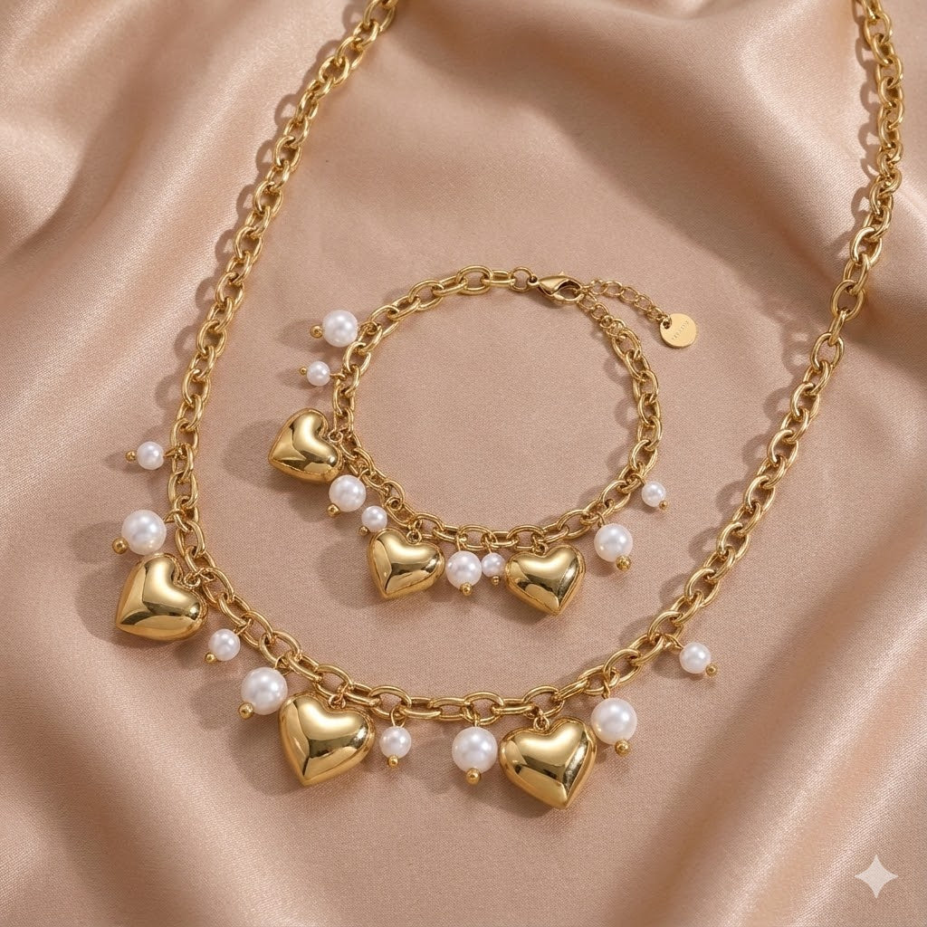 Aurelia Love - Luksuzni set za posebne trenutke (Kirurško jeklo 316L - Pozlačeno z 14-karatnim zlatom)